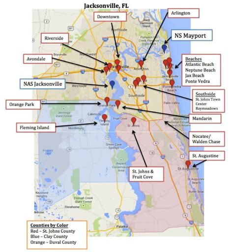 Map Of Jacksonville Florida Neighborhoods Florida Map 2018