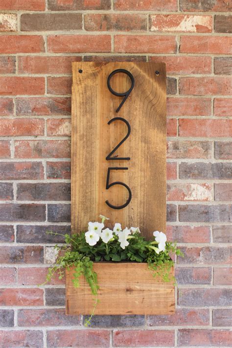 This unique address plaque is simple to make and looks great! DIY House Number Planter - AllCrafts Free Crafts Update