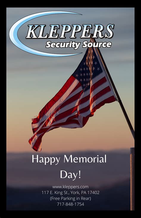 Happy Memorial Day Kleppers Security Source