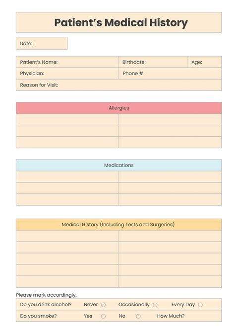 Blank Patient Chart In Illustrator Pdf Download