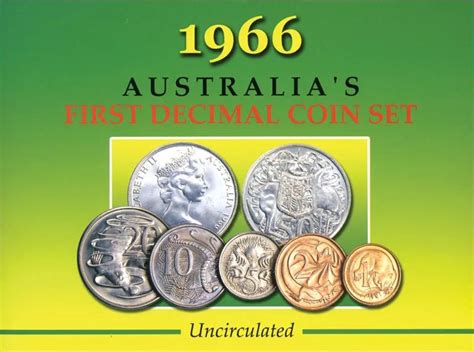 1966 Australias First Decimal Uncirculated Coin Set Town Hall Coins