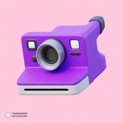 Ícone De Câmera Polaroid Retrô Isolado 3d Render Ilustração Psd Premium