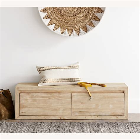 Pottery Barn Folsom Bench with Cubbies Charcoal 58 - AptDeco