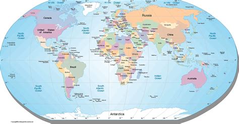 Free Printable World Maps With Names Printable Templates