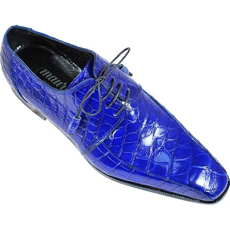 Mauri Gallery 4301 Royal Blue Alligator Shoes Upscale Menswear