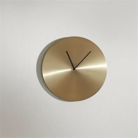 Round Gold Minimalist Wall Clock With Black Hands Menu Norm Mid Century