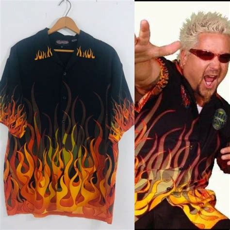 Flame Print Bowling Shirt Guy Fieri Guy Fieri Flame Shirt Guy Fieri