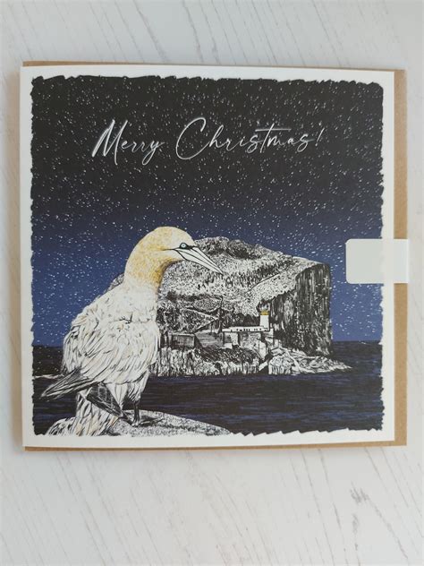 Bespoke Bass Rock Gannet Greetings Card Scottish Seabird Centre