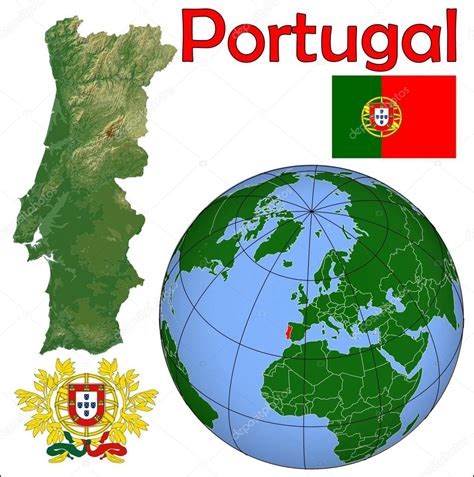 Portugal En El Mapa Del Mundo Vector De Stock Depositphotos