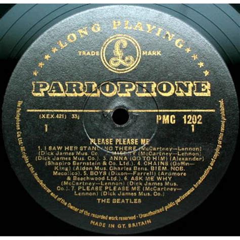 The Beatles Please Please Me 12 Vinyl Lp Pmc1202 Black And Gold