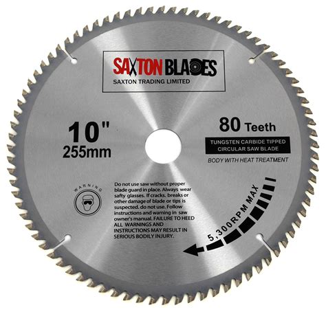 Saxton Tct Circular Wood Mitre Saw Blade 255mm X 80t X 254mm Bore Fits