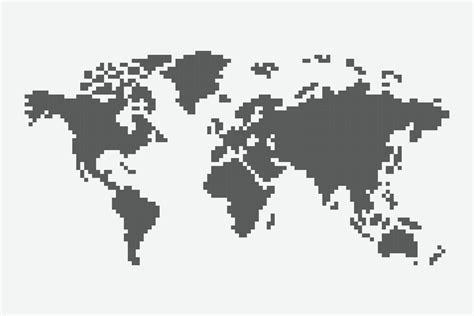 Mapa Del Mundo Pixel Art 2399735 Vector En Vecteezy