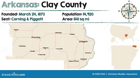 Arkansas Clay County Stock Vector Illustration Of Clay 95831002