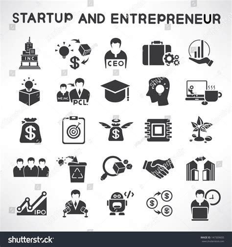 Start Up Business And Entrepreneur Icons Set Stock Vector Illustration