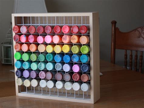 Diy Craft Paint Storage Rack From Scrap Wood And Wire Shelves