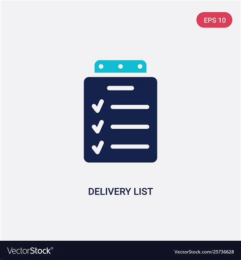 Two Color Delivery List Icon From Delivery Vector Image