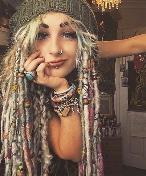 Beads And Wrap … Dreads Girl Hippie Hair Beautiful Dreadlocks