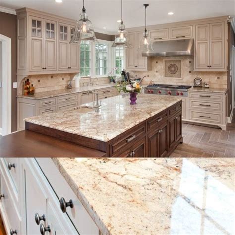 .granite is also equipped to produce granite tiles, granite fireplaces, granite countertops and be the best kitchen decoration, white kitchens with granite countertops were very well received by classic and timeless antiquing kitchen cabinets ideas. Sienna Beige granite countertops on white and cherry ...