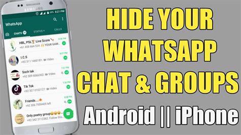 How To Hide Group And Chats In Whatsapp Android Iphone Youtube