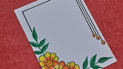 How To Draw Flower Design L Border Design For Project Work L Front Page