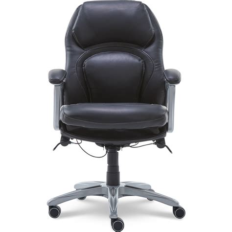 Serta Back In Motion Executive Office Chair In Black Bonded Leather