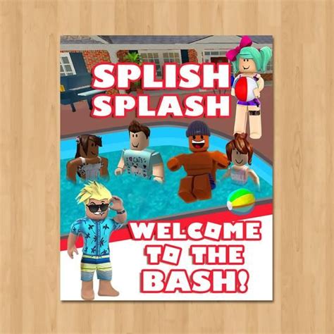 Roblox Pool Party Welcome Sign Pool Party Roblox Party Sign Roblox