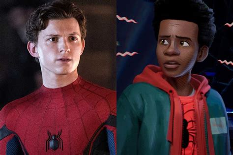 Tom Holland Met Miles Morales In Cut Spider Man Into The Spider Verse