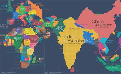 El Mapa Del Mundo Redibujado En Función De La Población De Cada País