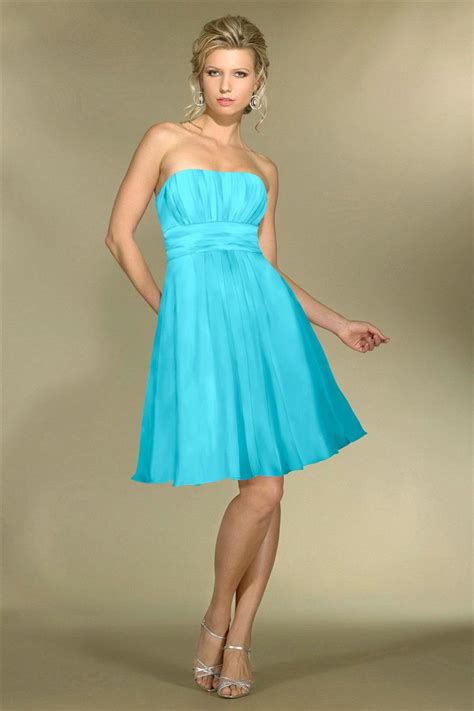 Strapless Sweetheart Ruched Off The Shoulder Ice Blue Bridesmaid