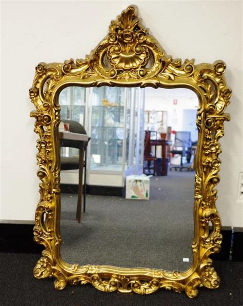 Gilded Carved Mantle Mirror With Pediment Mirrors Overmantlelwall