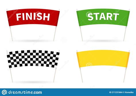 Flag Start Flag Finish For The Competition Streamers Of Start And