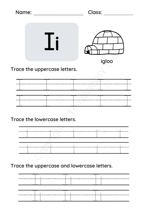 Letter I Worksheets Blank Printable Template In Pdf And Word In 2022