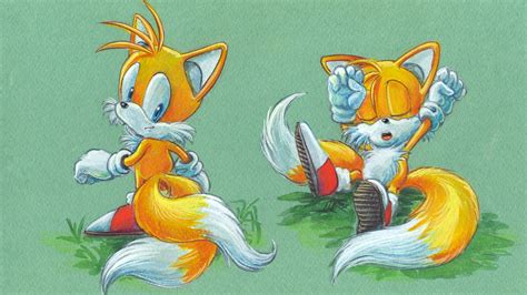 1360x768 Resolution Orange Fox Illustration Tails Character Video