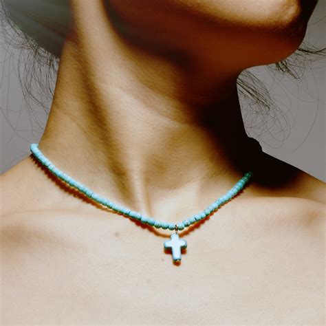 Bohemian Natural Mm Turquoises Stone Chokers Necklaces For Women Charm