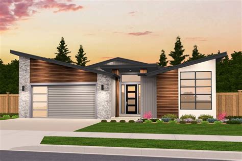 1 story house plans, floor plans & designs. Exclusive One Story Modern House Plan with Open Layout ...