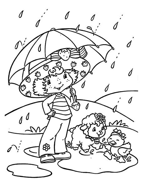 Rain Coloring Page Coloring Home