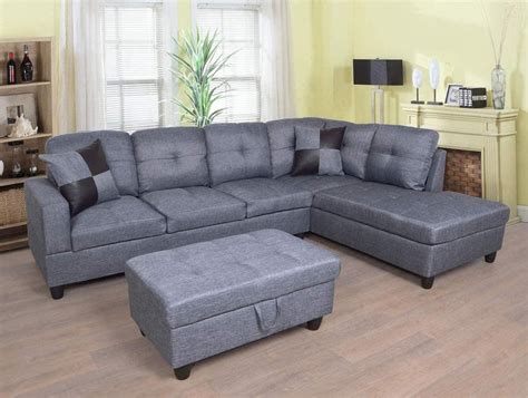 Ponliving Furniture 3 Pcpiece Sectional Sofa Couch Set L Shaped Modern