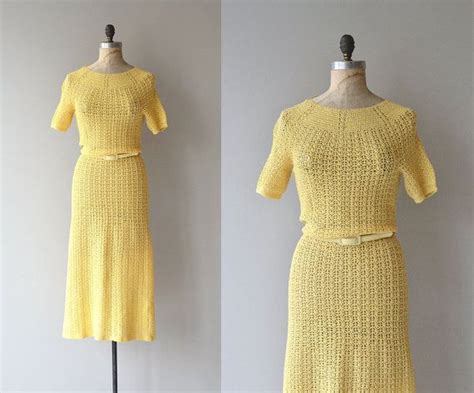 Femminello Knit Dress Vintage 1930s Knit Dress Crochet 30s Etsy Uk