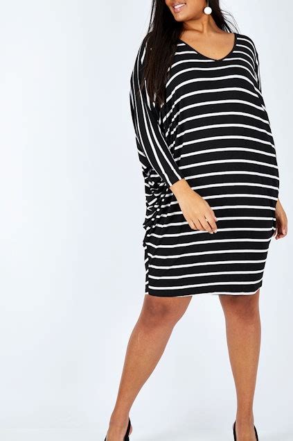 Pq Collection Long Sleeve Stripe Miracle Dress Womens Knee Length Dresses At Birdsnest