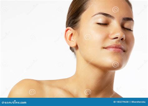 Beauty Feminine Portrait Of Female Face With Healthy Natural Skin