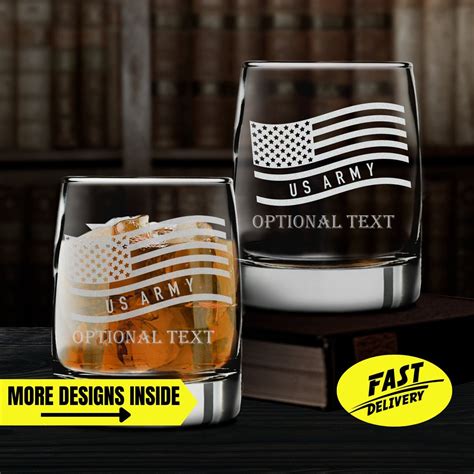 Personalized Military Whiskey Glass T American Heroes Custom Whiskey Glasses Engraved