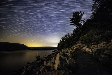 Free Images Star Trails Night Sky Darkness Trees Rocks Lake
