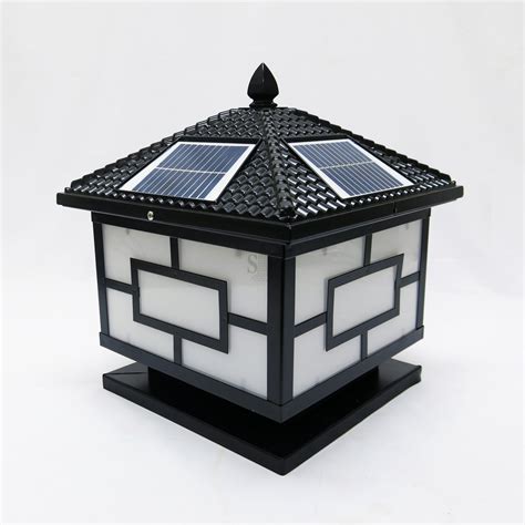 576 12 Inch Modern E27 Solar Led Outdoor Gate Lamp Square For Pole