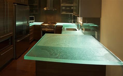 Glass Counters Stunning Custom Glass Kitchen Countertops