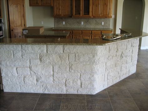Texas White Limestone Split Surface Wall Cladding Tiles From United