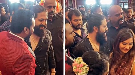 Kgf 2 Star Yash Attends His Friends Wedding With Wife Radhika Pandit People Present There
