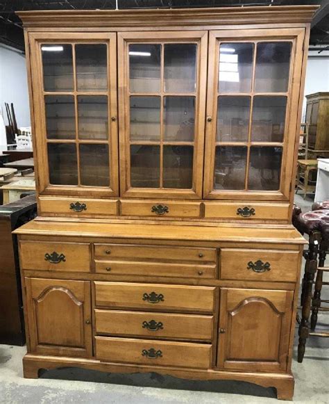 Vintage Wooden China Cabinet Hutch