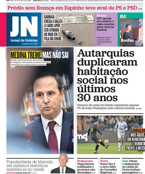 Capa Jornal De Notícias 20 Janeiro 2023 Capasjornaispt