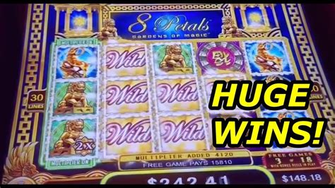 Big Wins On 8 Petals Slot Machine Youtube