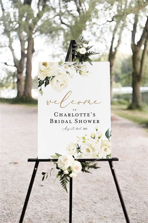 Flower Welcome Sign Welcome Poster Printable Welcome Sign 4 Sizes